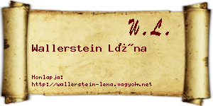Wallerstein Léna névjegykártya