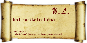Wallerstein Léna névjegykártya